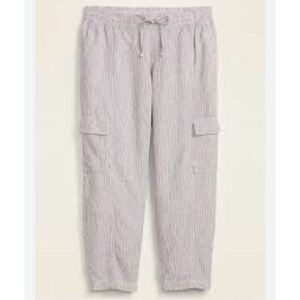 Old Navy linen blend pinstripe cargo pant size small